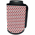 3dRose 777images Designs Patterns - Red and Black Hearts Clubs Spades Diamonds on White background - Can Cooler Bottle Wrap (cc_26792)