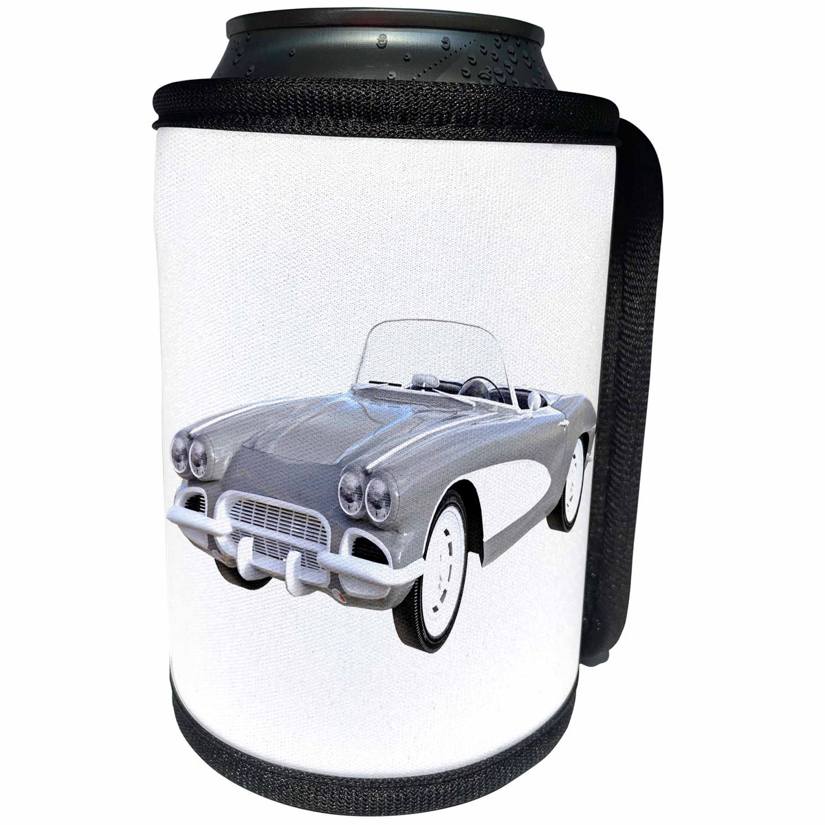 3dRose Boehm Graphics Car - 1961 Silver Convertible - Can Cooler Bottle Wrap (cc_268012)