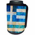 3dRose Andrea Haase Grunge Flag Art - Distressed Style Grunge Flag Of Greece - Can Cooler Bottle Wrap (cc_268071)
