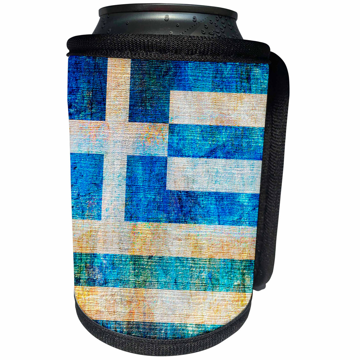 3dRose Andrea Haase Grunge Flag Art - Distressed Style Grunge Flag Of Greece - Can Cooler Bottle Wrap (cc_268071)