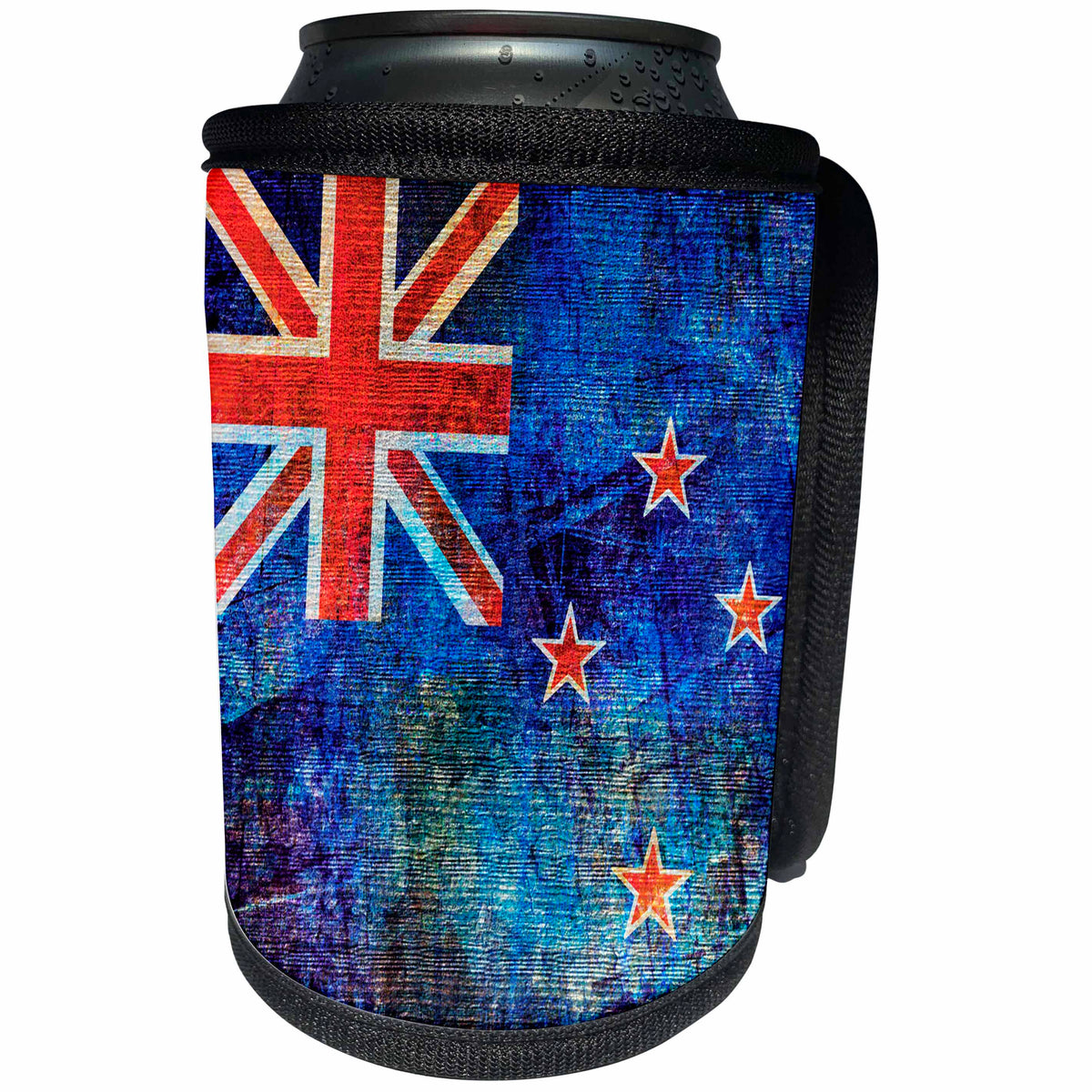 3dRose Andrea Haase Grunge Flag Art - Distressed Style Grunge Flag Of New Zealand - Can Cooler Bottle Wrap (cc_268078)
