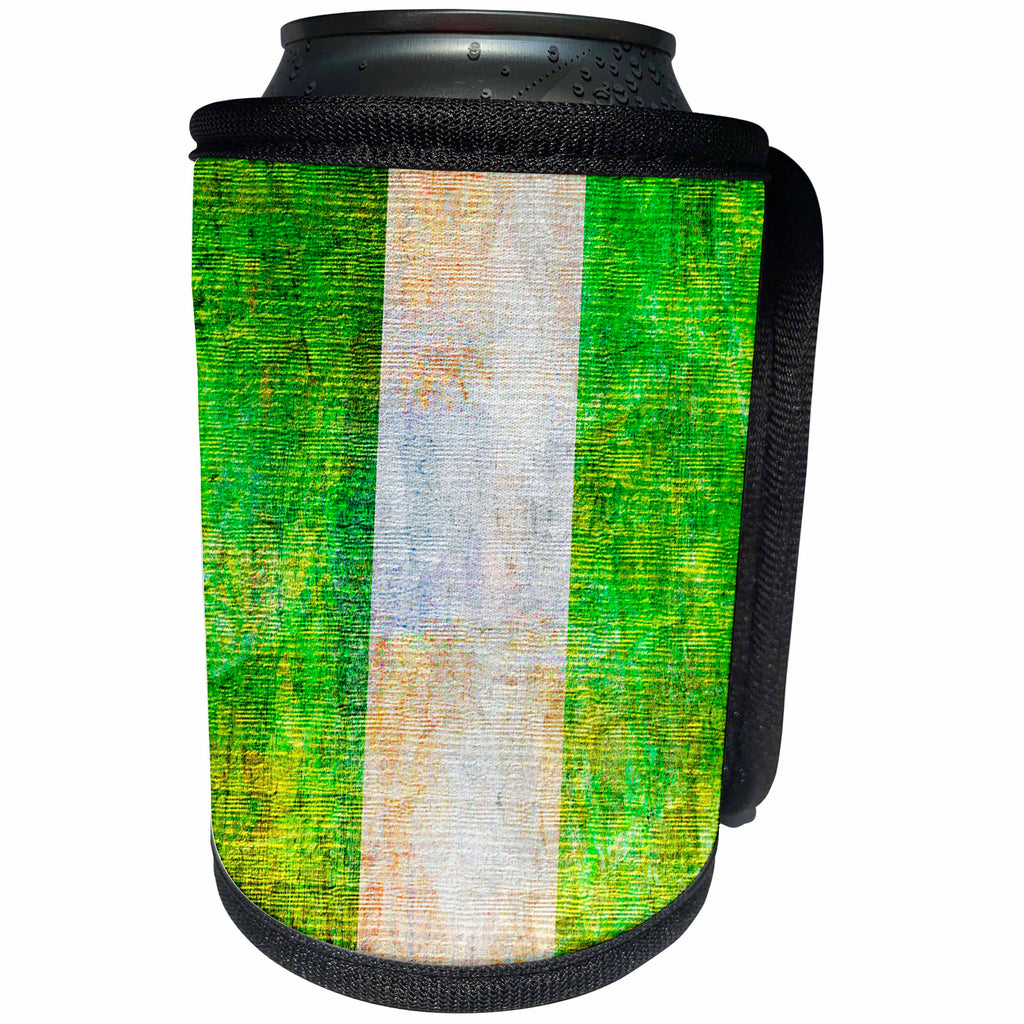3dRose Andrea Haase Grunge Flag Art - Distressed Style Grunge Flag Of Nigeria - Can Cooler Bottle Wrap (cc_268079)
