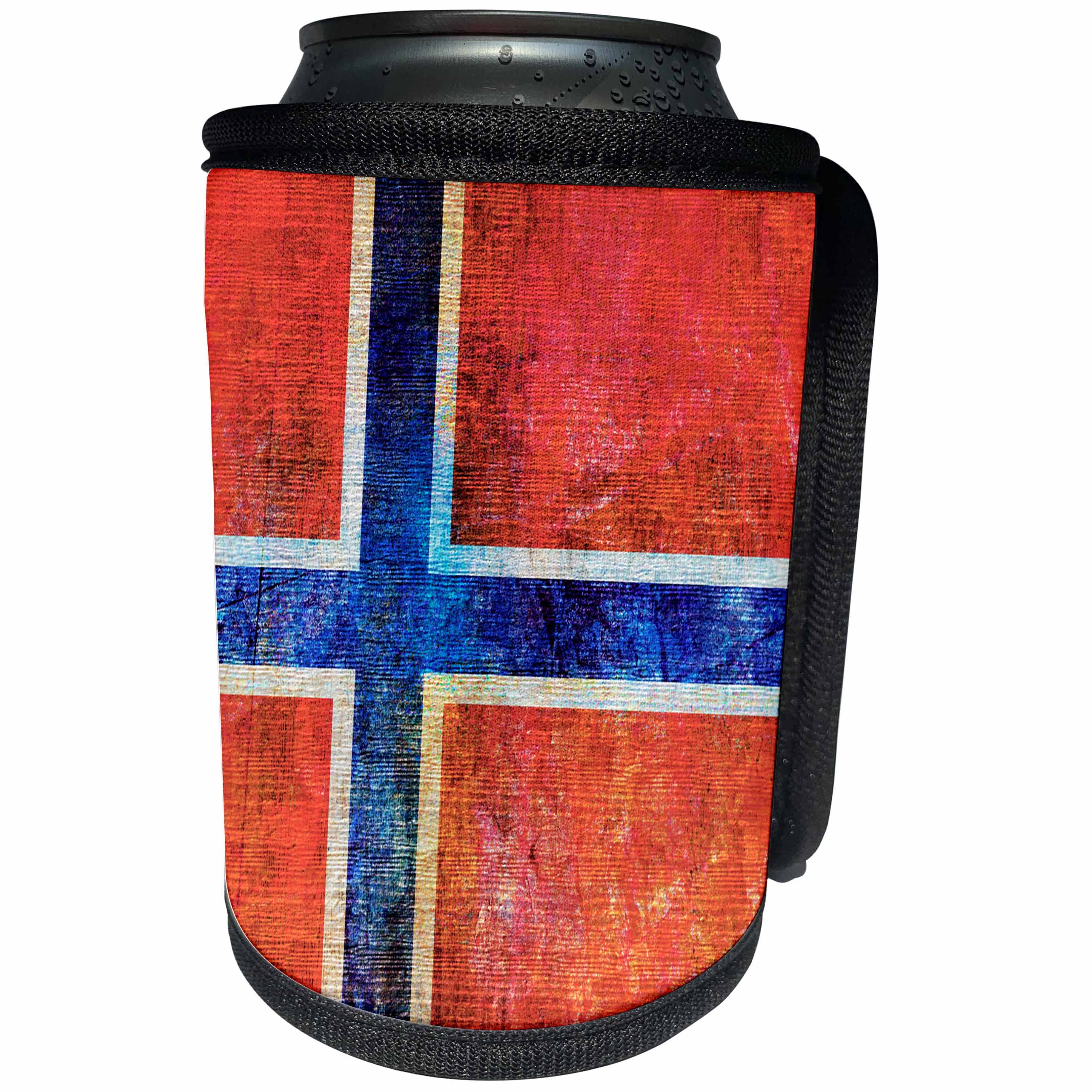 3dRose Andrea Haase Grunge Flag Art - Distressed Style Grunge Flag Of Norway - Can Cooler Bottle Wrap (cc_268080)
