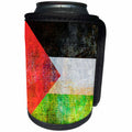 3dRose Andrea Haase Grunge Flag Art - Distressed Style Grunge Flag Of Palestine - Can Cooler Bottle Wrap (cc_268081)