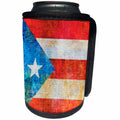 3dRose Andrea Haase Grunge Flag Art - Distressed Style Grunge Flag Of Puerto Rico - Can Cooler Bottle Wrap (cc_268083)