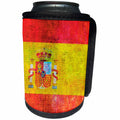3dRose Andrea Haase Grunge Flag Art - Distressed Style Grunge Flag Of Spain - Can Cooler Bottle Wrap (cc_268086)