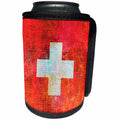 3dRose Andrea Haase Grunge Flag Art - Distressed Style Grunge Flag Of Switzerland - Can Cooler Bottle Wrap (cc_268088)