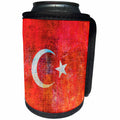 3dRose Andrea Haase Grunge Flag Art - Distressed Style Grunge Flag Of Turkey - Can Cooler Bottle Wrap (cc_268089)