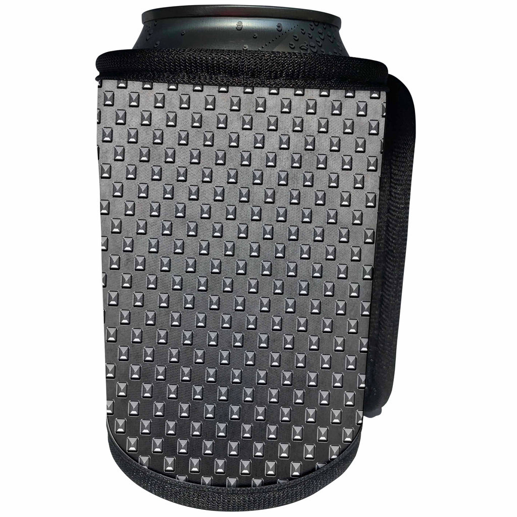 3dRose Andrea Haase Glamour and Glitter - Elegant Silver Jeweled Pattern On Shiny Surface - Can Cooler Bottle Wrap (cc_268095)