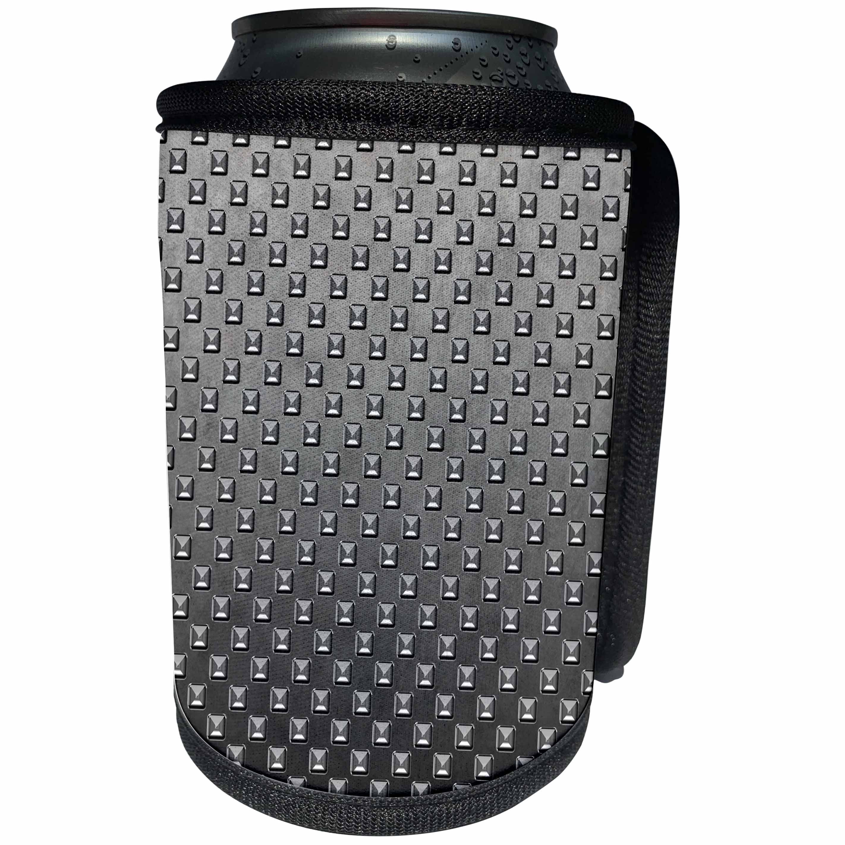 3dRose Andrea Haase Glamour and Glitter - Elegant Silver Jeweled Pattern On Shiny Surface - Can Cooler Bottle Wrap (cc_268095)