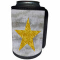 3dRose Andrea Haase Glamour and Glitter - Image of Golden Star On Grey Stone Background - Can Cooler Bottle Wrap (cc_268098)