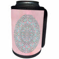 3dRose Andrea Haase Glamour and Glitter - Image of Elegant Teal Shimmering Ornament On Soft Pink Background - Can Cooler Bottle Wrap (cc_268100)
