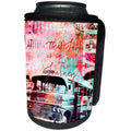 3dRose Andrea Haase Art Illustration - Travel Camper Van Mixed Media Art With Text The Joy Is In The Journey - Can Cooler Bottle Wrap (cc_268109)