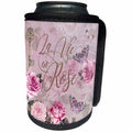 3dRose Andrea Haase Art Illustration - Rose Nostalgic And Romantic Illustration With Text Elements - Can Cooler Bottle Wrap (cc_268121)