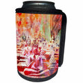 3dRose Andrea Haase Art Illustration - Buddha Mixed Media Art In Warm Colors - Can Cooler Bottle Wrap (cc_268126)