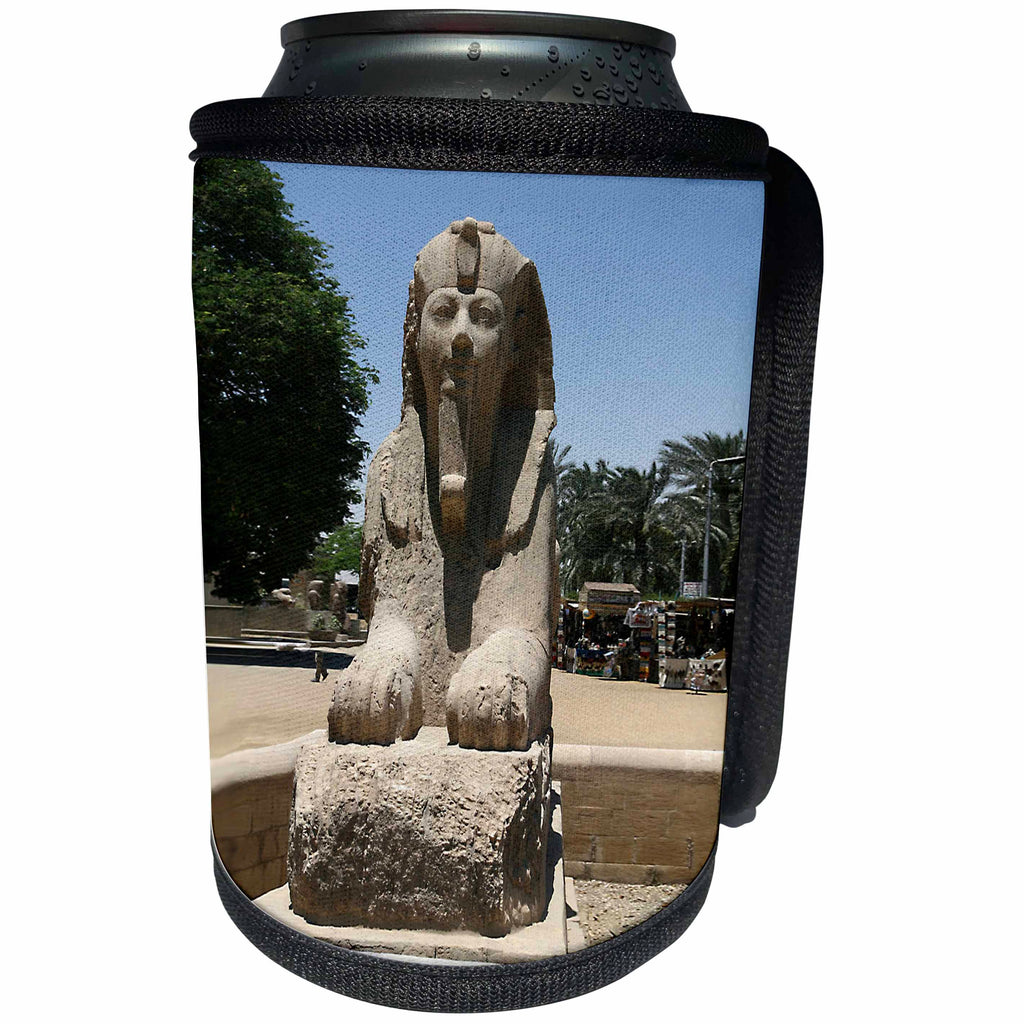 3dRose Angelique Cajam Egypt - Egyptian Statutes - Can Cooler Bottle Wrap (cc_26813)