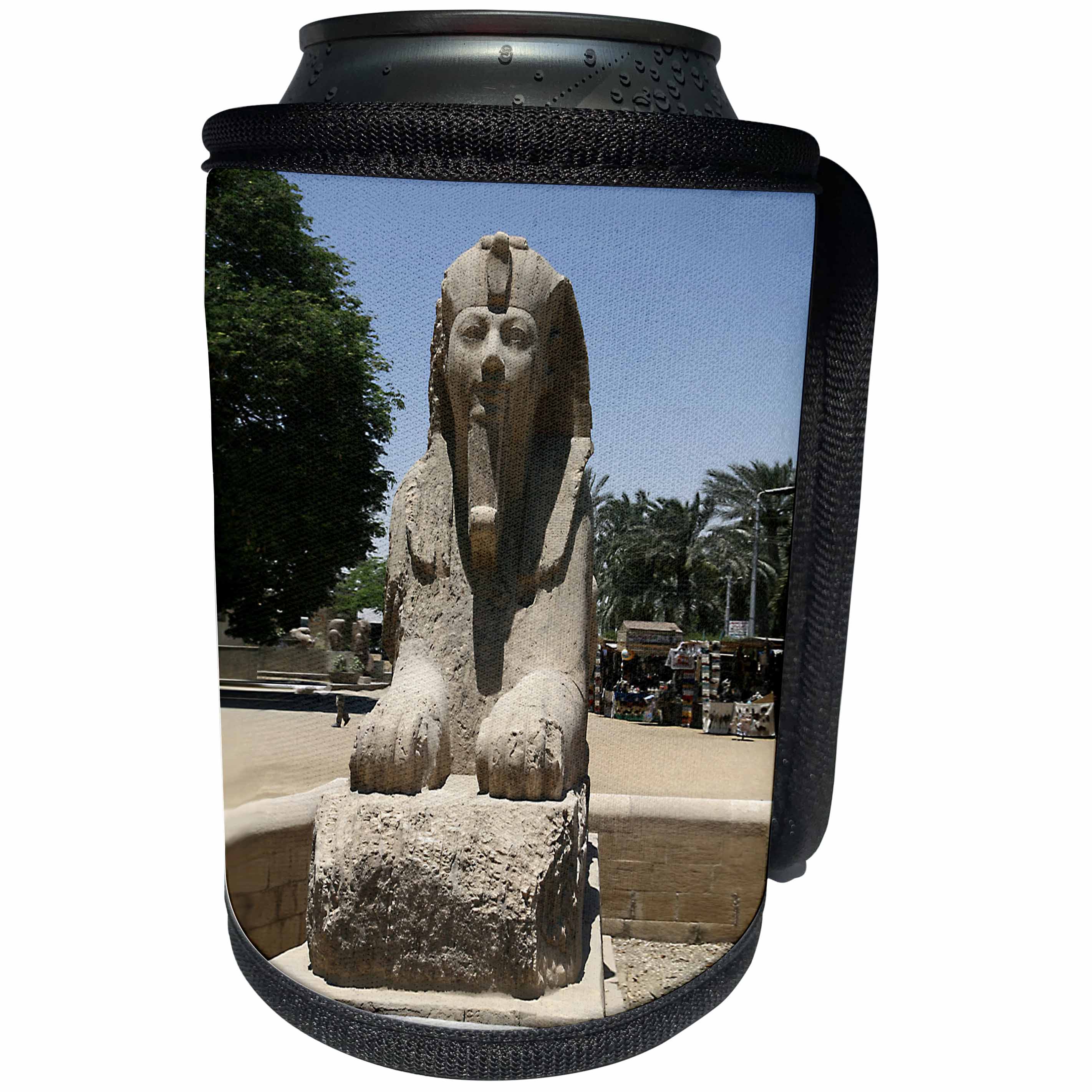 3dRose Angelique Cajam Egypt - Egyptian Statutes - Can Cooler Bottle Wrap (cc_26813)