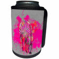 3dRose Andrea Haase Animals Illustration - Modern Artistic Zebra Illustration In Grey And Pink - Can Cooler Bottle Wrap (cc_268131)