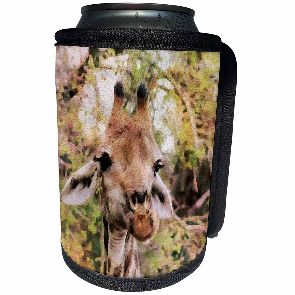 3dRose Andrea Haase Animals Illustration - Giraffe Watercolor Illustration - Can Cooler Bottle Wrap (cc_268154)