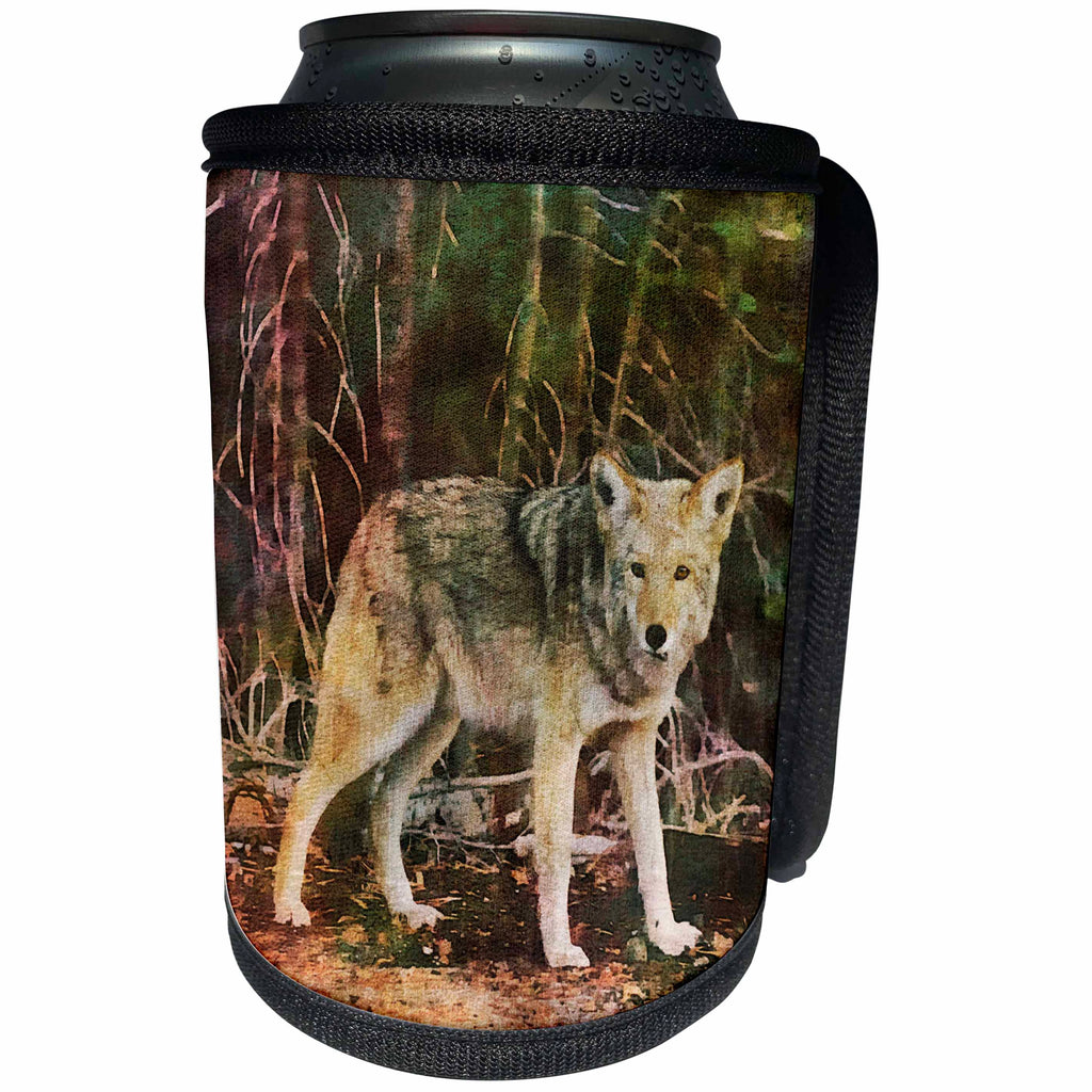 3dRose Andrea Haase Animals Illustration - Wild Wolf Watercolor Illustration - Can Cooler Bottle Wrap (cc_268160)