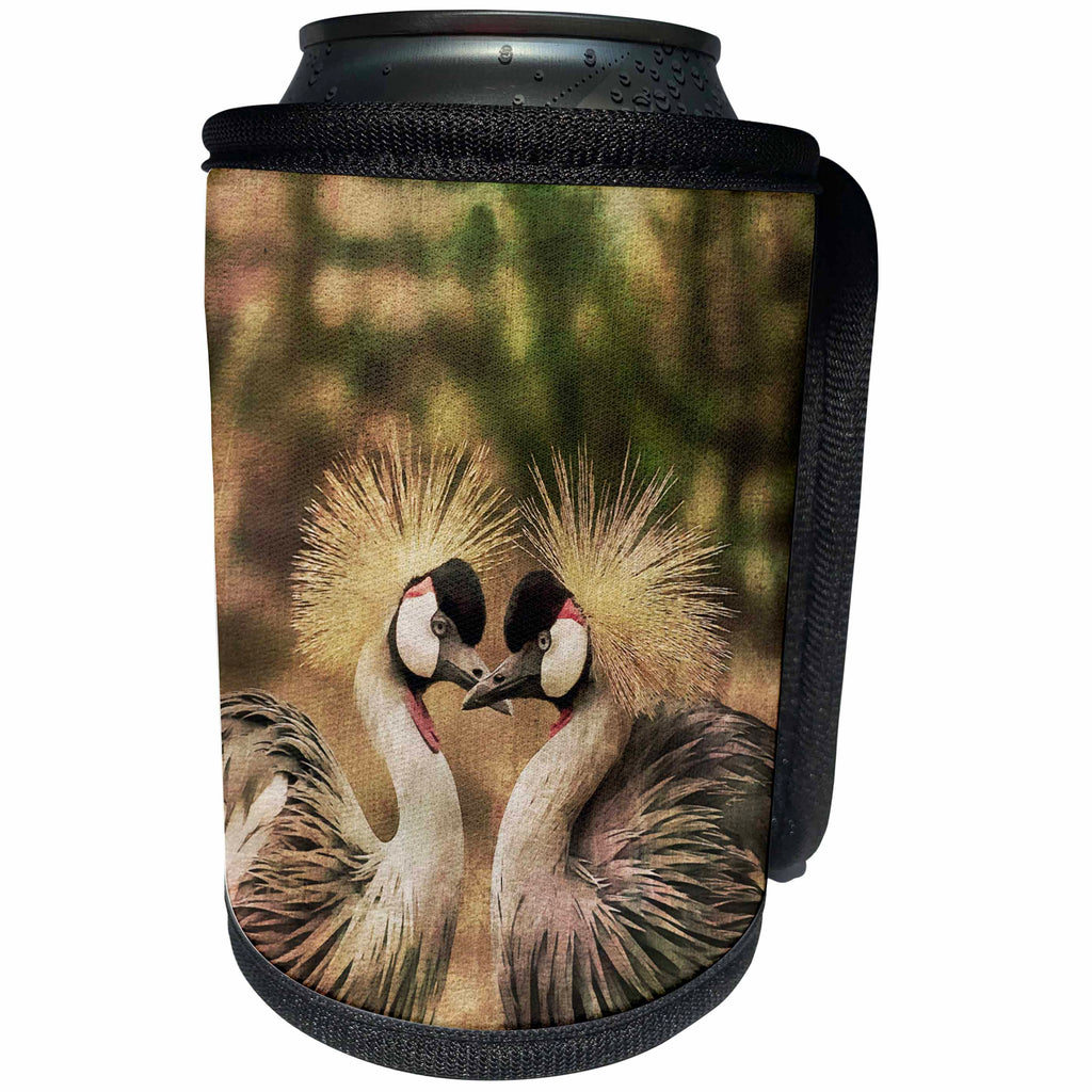 3dRose Andrea Haase Animals Illustration - Beautiful Crane Couple Watercolor Illustration - Can Cooler Bottle Wrap (cc_268164)