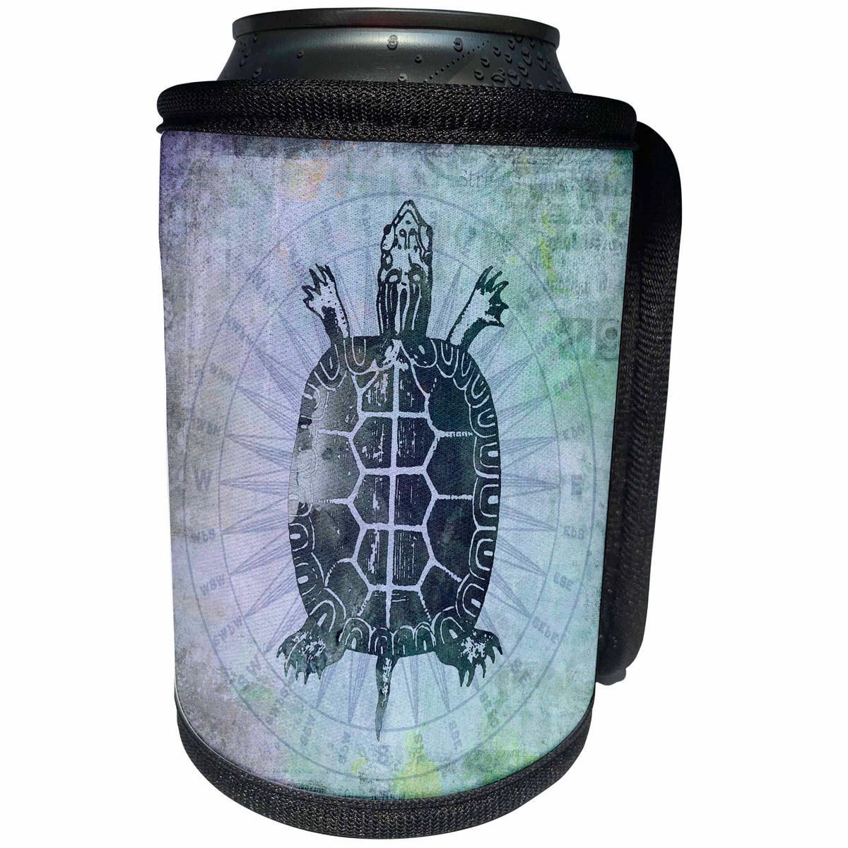 3dRose Andrea Haase Animals Illustration - Vintage Sea Turtle Mixed Media Art - Can Cooler Bottle Wrap (cc_268166)