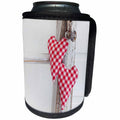 3dRose Andrea Haase Still Life Photography - Red And White Fabric Hearts Photography - Can Cooler Bottle Wrap (cc_268178)