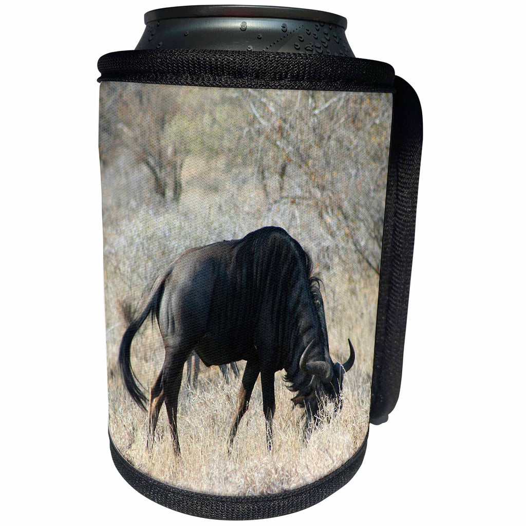 3dRose Angelique Cajams Safari Animals - South African Wildebeest side view - Can Cooler Bottle Wrap (cc_26818)