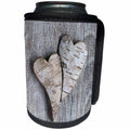 3dRose Andrea Haase Still Life Photography - Birch Bark Heart On Wood Photography - Can Cooler Bottle Wrap (cc_268181)