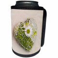 3dRose Andrea Haase Still Life Photography - Glass Heart And Little Daisy Flower Photography - Can Cooler Bottle Wrap (cc_268189)