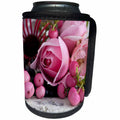 3dRose Andrea Haase Nature Photography - Romantic Rose Still Life With Pink Berries Photography - Can Cooler Bottle Wrap (cc_268200)