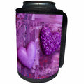 3dRose Andrea Haase Illustration Love - Two Purple Hearts On Painted Background - Can Cooler Bottle Wrap (cc_268215)