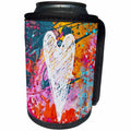 3dRose Andrea Haase Illustration Love - White Painted Heart On Colorful Background - Can Cooler Bottle Wrap (cc_268224)