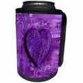 3dRose Andrea Haase Illustration Love - Purple Heart With Handwriting On Painted Background - Can Cooler Bottle Wrap (cc_268228)