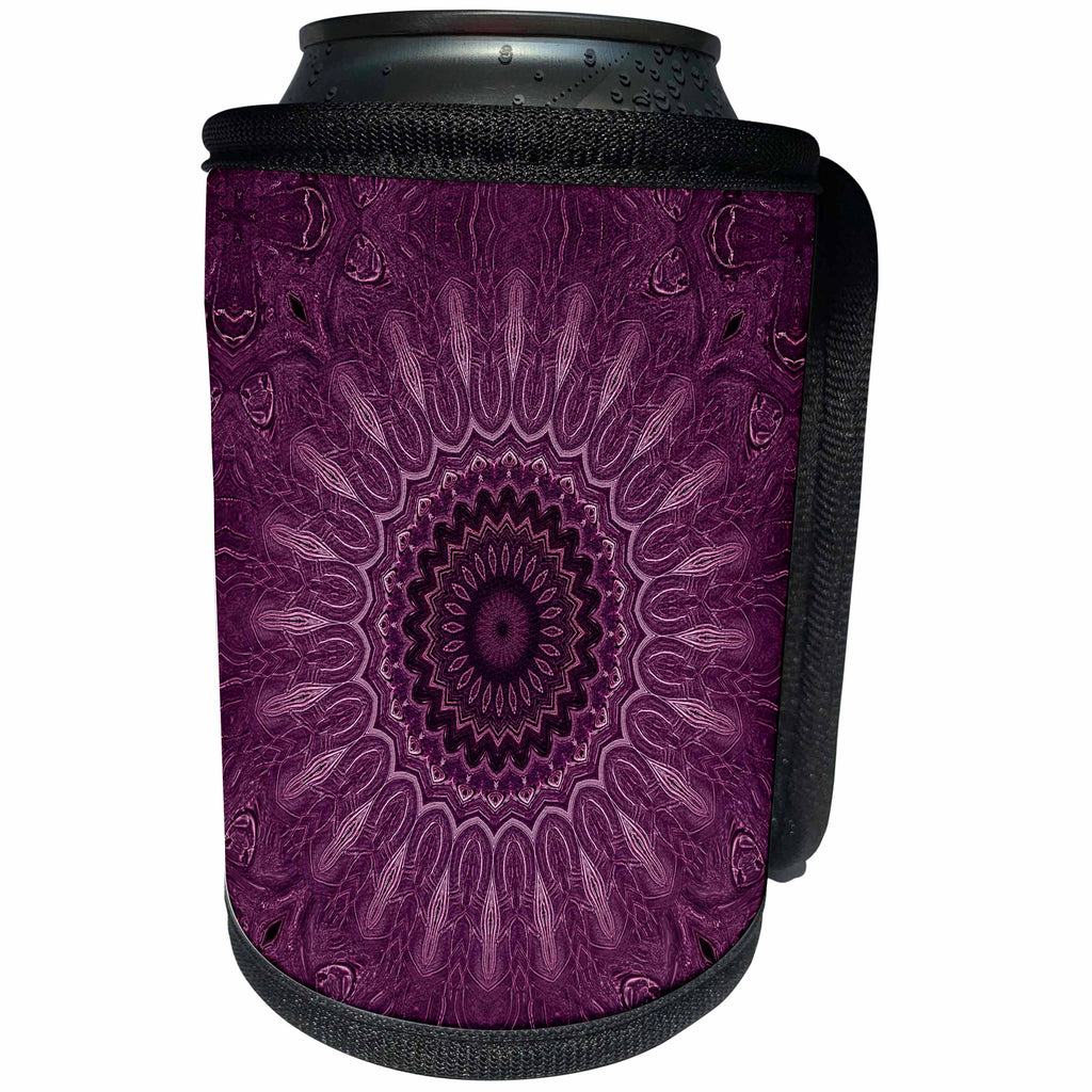 3dRose Andrea Haase Art Illustration - Purple Mandala Illustration - Can Cooler Bottle Wrap (cc_268247)