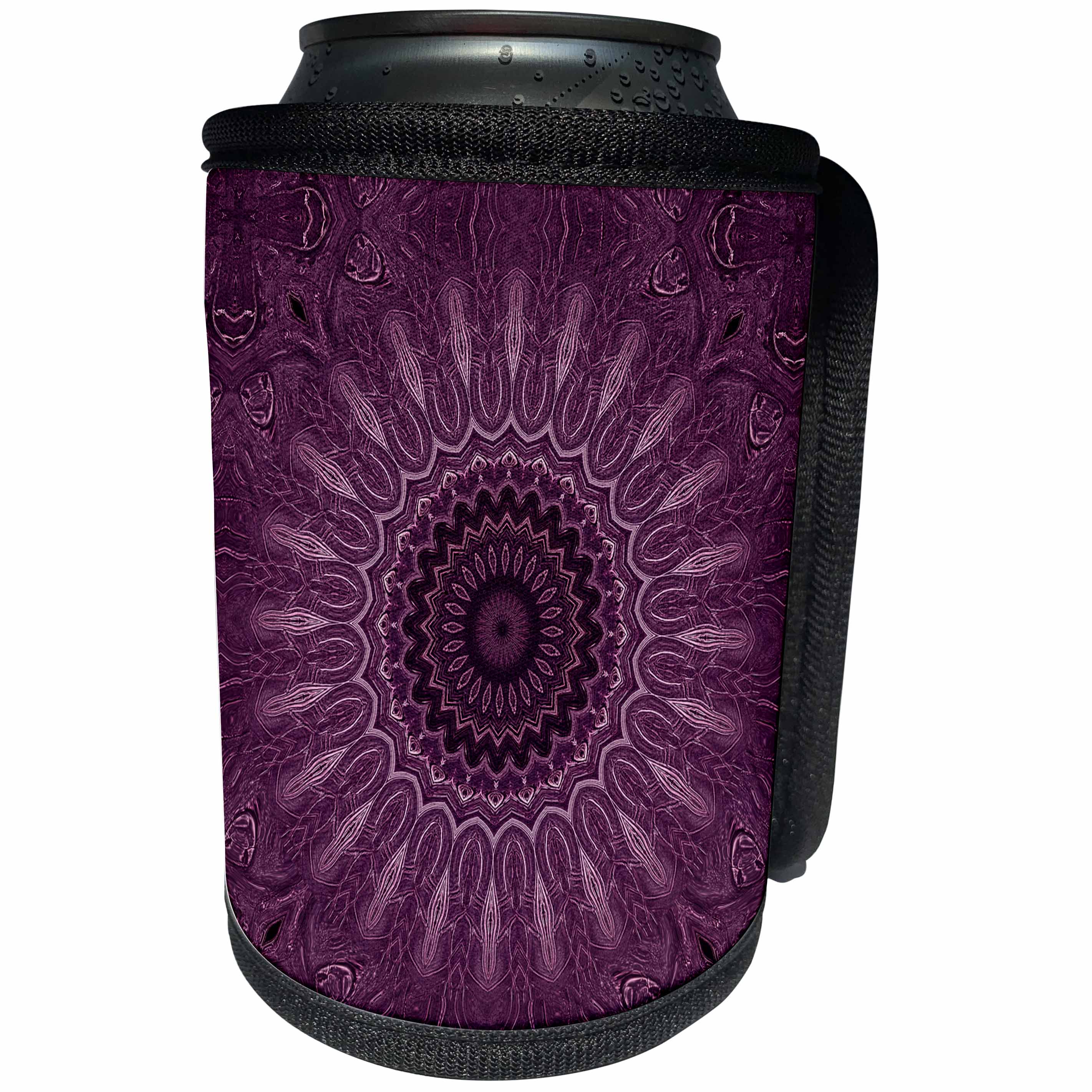 3dRose Andrea Haase Art Illustration - Purple Mandala Illustration - Can Cooler Bottle Wrap (cc_268247)