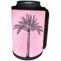 3dRose Andrea Haase Art Illustration - Vintage Palm Tree Illustration In Pink - Can Cooler Bottle Wrap (cc_268267)