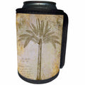 3dRose Andrea Haase Art Illustration - Vintage Palm Tree Illustration With Text Elements In Sepia Tones - Can Cooler Bottle Wrap (cc_268268)