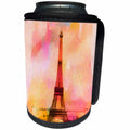 3dRose Andrea Haase Art Illustration - Watercolor Paris Illustration With Eiffel Tower - Can Cooler Bottle Wrap (cc_268310)