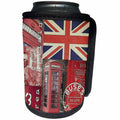 3dRose Andrea Haase Art Illustration - Mixed Media Illustration Great Britain With Union Jack Flag - Can Cooler Bottle Wrap (cc_268313)