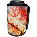 3dRose Andrea Haase Art Illustration - Broadway Street Sign Watercolor Illustration Orange - Can Cooler Bottle Wrap (cc_268314)