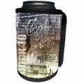 3dRose Andrea Haase Art Illustration - Hamburg Germany Harbor Illustration In Blue - Can Cooler Bottle Wrap (cc_268318)