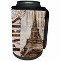 3dRose Andrea Haase Art Illustration - Watercolor Paris Illustration With Eiffel Tower - Can Cooler Bottle Wrap (cc_268320)