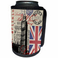 3dRose Andrea Haase Art Illustration - Illustration Great Britain With Union Jack Flag - Can Cooler Bottle Wrap (cc_268321)