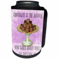 3dRose Andrea Haase Inspirational Typography - Chocolates With Funny Chocolate Quote - Can Cooler Bottle Wrap (cc_268339)