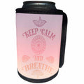 3dRose Andrea Haase Inspirational Typography - Yoga Meditation Typography Keep Calm And Breathe In Pastel Color - Can Cooler Bottle Wrap (cc_268348)
