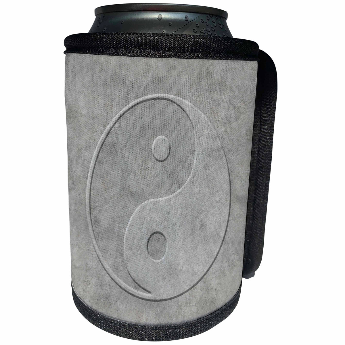 3dRose Andrea Haase Art Illustration - Yin Yang Symbol Carved in Concrete - Can Cooler Bottle Wrap (cc_268359)
