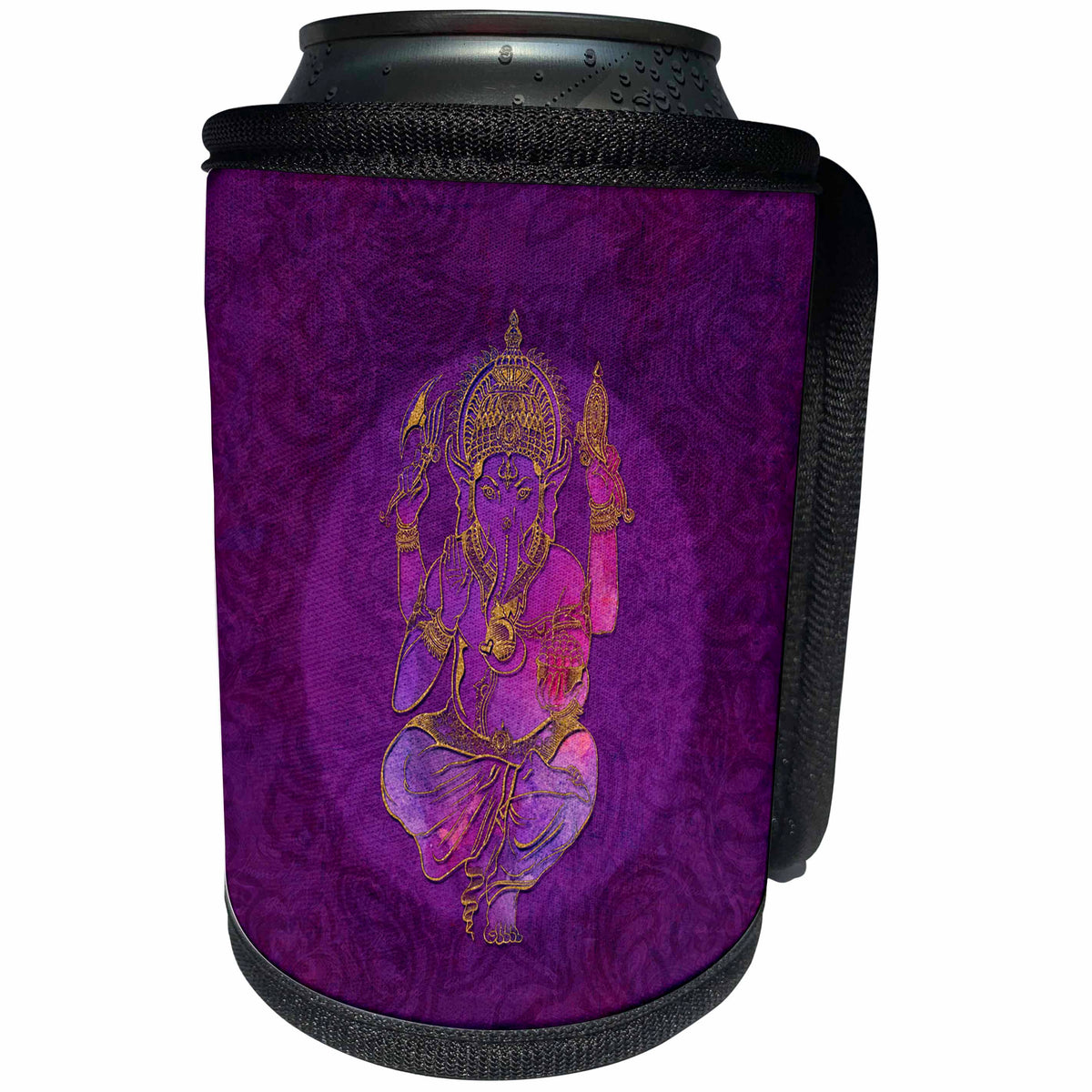 3dRose Andrea Haase Art Illustration - Illustration Of Hindu God Ganesha Elephant - Can Cooler Bottle Wrap (cc_268364)