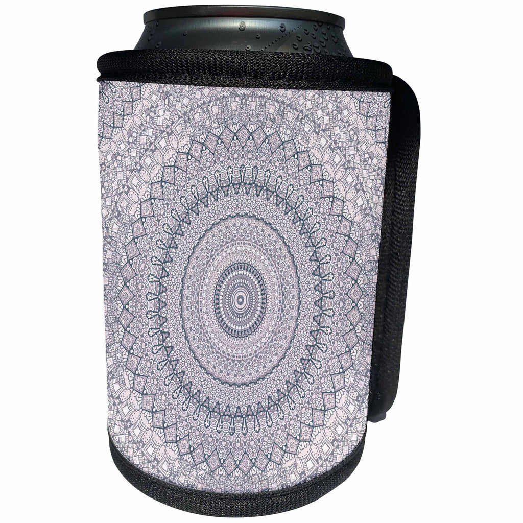 3dRose Andrea Haase Art Illustration - Blue Mandala Ornament Pattern - Can Cooler Bottle Wrap (cc_268369)