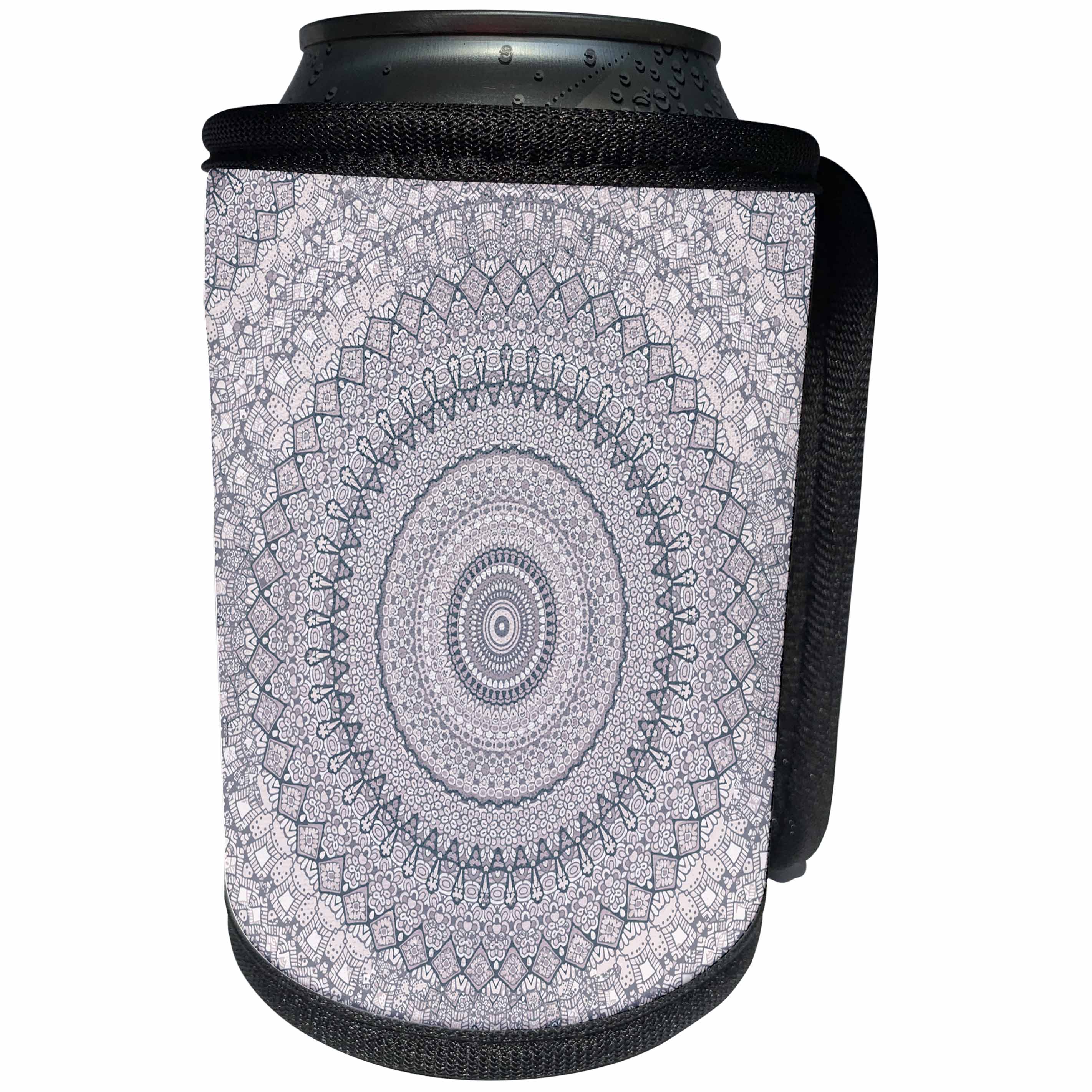 3dRose Andrea Haase Art Illustration - Blue Mandala Ornament Pattern - Can Cooler Bottle Wrap (cc_268369)